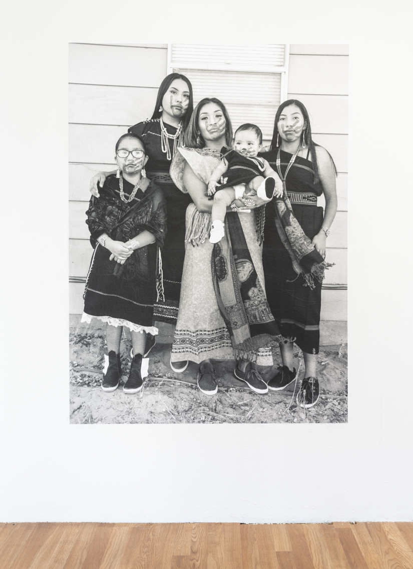 Navajo women. Black and white photograph.